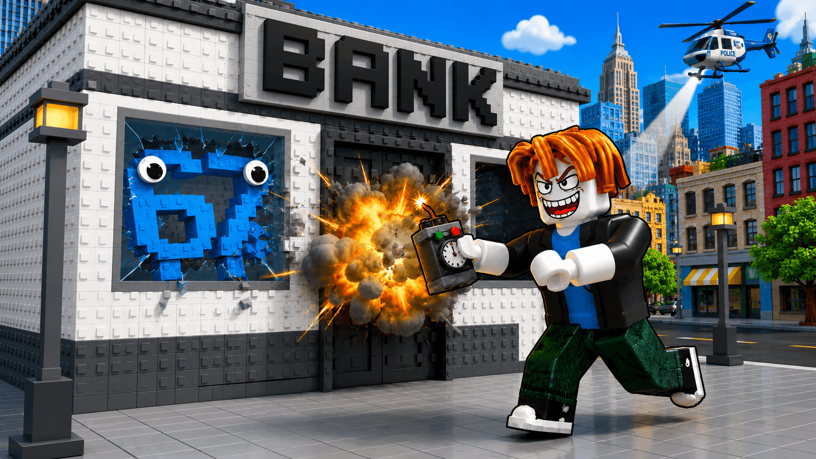 Gaming bank break-in scene